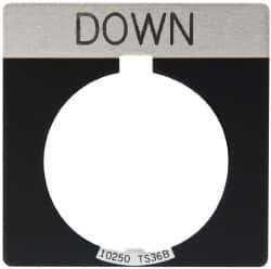 Eaton Cutler-Hammer - Square, Legend Plate - Down - Black Background, 30-1/2mm Hole Diameter - Americas Industrial Supply
