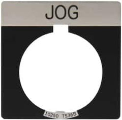 Eaton Cutler-Hammer - Square, Legend Plate - Jog - Black Background, 30-1/2mm Hole Diameter - Americas Industrial Supply