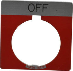 Eaton Cutler-Hammer - Square, Legend Plate - Off - Red Background, 30-1/2mm Hole Diameter - Americas Industrial Supply