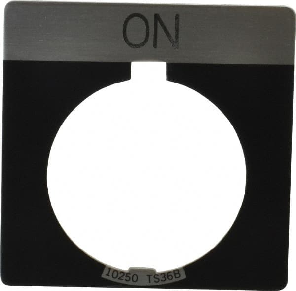 Eaton Cutler-Hammer - Square, Legend Plate - On - Black Background, 30-1/2mm Hole Diameter - Americas Industrial Supply