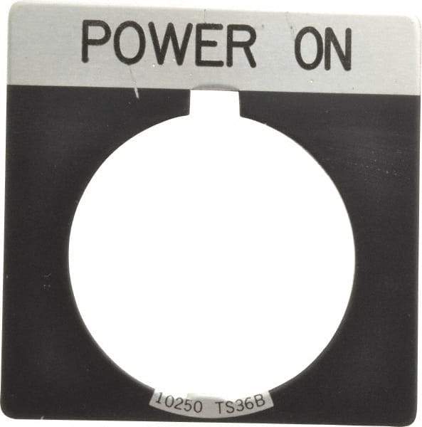 Eaton Cutler-Hammer - Square, Legend Plate - Power On - Black Background, 30-1/2mm Hole Diameter - Americas Industrial Supply