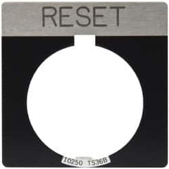 Eaton Cutler-Hammer - Square, Legend Plate - Reset - Black Background, 30-1/2mm Hole Diameter - Americas Industrial Supply