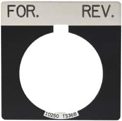 Eaton Cutler-Hammer - Square, Legend Plate - For-Rev - Black Background, 30-1/2mm Hole Diameter - Americas Industrial Supply