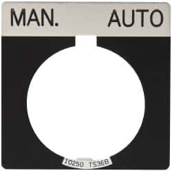 Eaton Cutler-Hammer - Square, Legend Plate - Manual-Auto - Black Background, 30-1/2mm Hole Diameter - Americas Industrial Supply