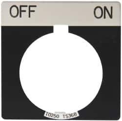 Eaton Cutler-Hammer - Square, Legend Plate - Off-On - Black Background, 30-1/2mm Hole Diameter - Americas Industrial Supply