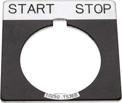 Eaton Cutler-Hammer - Square, Legend Plate - Start-Stop - Black Background, 30-1/2mm Hole Diameter - Americas Industrial Supply