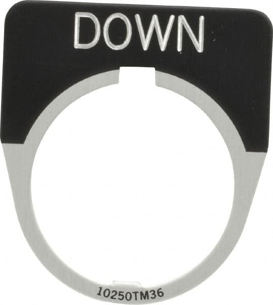 Eaton Cutler-Hammer - Half Round, Legend Plate - Down - Black Background, 30-1/2mm Hole Diameter - Americas Industrial Supply