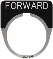 Eaton Cutler-Hammer - Half Round, Legend Plate - Forward - Black Background, 30-1/2mm Hole Diameter - Americas Industrial Supply