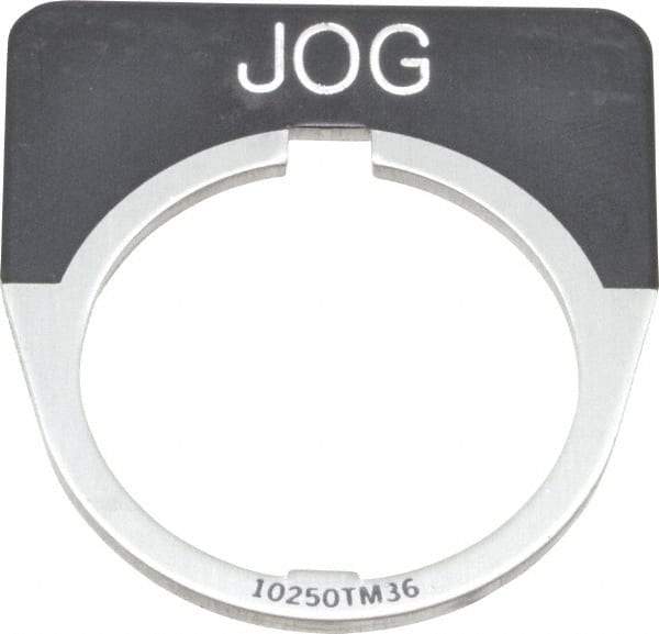 Eaton Cutler-Hammer - Half Round, Legend Plate - Jog - Black Background, 30-1/2mm Hole Diameter - Americas Industrial Supply