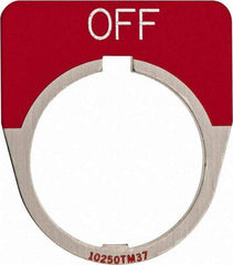 Eaton Cutler-Hammer - Half Round, Legend Plate - Off - Red Background, 30-1/2mm Hole Diameter - Americas Industrial Supply