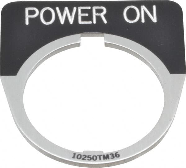 Eaton Cutler-Hammer - Half Round, Legend Plate - Power On - Black Background, 30-1/2mm Hole Diameter - Americas Industrial Supply