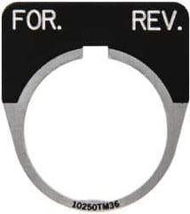 Eaton Cutler-Hammer - Half Round, Legend Plate - For-Rev - Black Background, 30-1/2mm Hole Diameter - Americas Industrial Supply