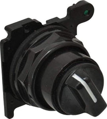 Eaton Cutler-Hammer - 30-1/2mm Mount Hole, 2 Position, Knob Operated, Selector Switch Only - Black, Maintained (MA), Corrosion Resistant, Oil and Watertight - Americas Industrial Supply