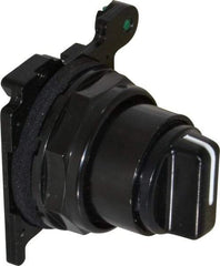 Eaton Cutler-Hammer - 30-1/2mm Mount Hole, 3 Position, Knob Operated, Selector Switch Only - Black, Maintained (MA) - Momentary (MO), Corrosion Resistant, Oil and Watertight - Americas Industrial Supply