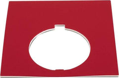 Eaton Cutler-Hammer - Square, Plastic Legend Plate - Blank - Black and Red Background, White Letters, 30-1/2mm Hole Diameter, 2.19 Inch Square - Americas Industrial Supply