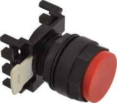 Eaton Cutler-Hammer - 25mm Mount Hole, Extended Straight, Pushbutton Switch Only - Round, Red Pushbutton, Nonilluminated, Momentary (MO) - Americas Industrial Supply