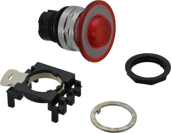 Eaton Cutler-Hammer - Pushbutton Switch Lens - Red, Round Button, Illuminated - Americas Industrial Supply