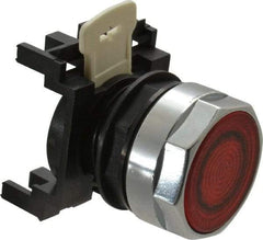 Eaton Cutler-Hammer - 25mm Mount Hole, Flush, Pushbutton Switch Only - Round, Red Pushbutton, Illuminated, Momentary (MO) - Americas Industrial Supply