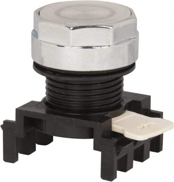 Eaton Cutler-Hammer - 25mm Mount Hole, Flush, Pushbutton Switch Only - Round, White Pushbutton, Illuminated, Momentary (MO) - Americas Industrial Supply