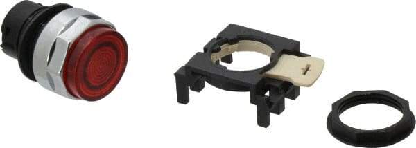 Eaton Cutler-Hammer - 25mm Mount Hole, Extended Straight, Pushbutton Switch Only - Round, Red Pushbutton, Illuminated, Momentary (MO) - Americas Industrial Supply