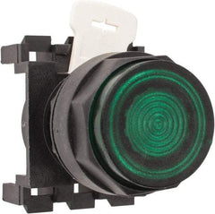 Eaton Cutler-Hammer - 25mm Mount Hole, Extended Straight, Pushbutton Switch Only - Round, Green Pushbutton, Illuminated, Momentary (MO) - Americas Industrial Supply
