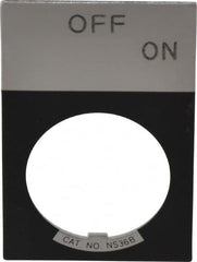 Eaton Cutler-Hammer - Legend Plate - On-Off - Black Background, 22-1/2mm Hole Diameter - Americas Industrial Supply