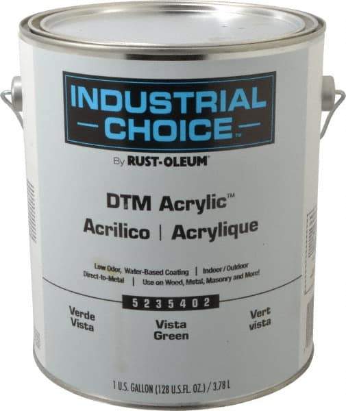 Rust-Oleum - 1 Gal Vista Green Semi Gloss Finish Acrylic Enamel Paint - Interior/Exterior, Direct to Metal, <250 gL VOC Compliance - Americas Industrial Supply