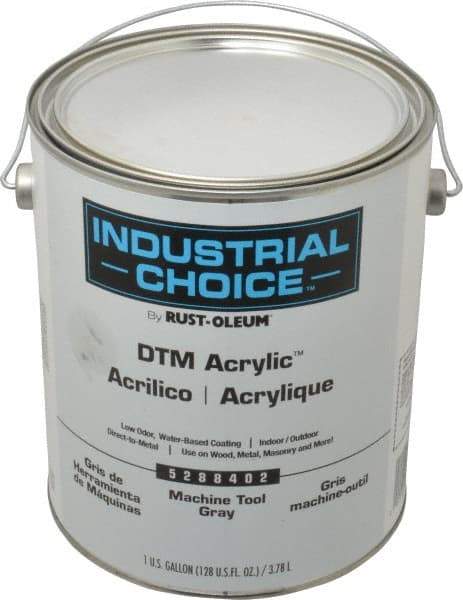 Rust-Oleum - 1 Gal Machine Tool Gray Semi Gloss Finish Acrylic Enamel Paint - Interior/Exterior, Direct to Metal, <250 gL VOC Compliance - Americas Industrial Supply