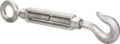 Made in USA - 2,700 Lb Load Limit, 3/4" Thread Diam, 6" Take Up, Steel Hook & Eye Turnbuckle - 17-3/4" Closed Length - Americas Industrial Supply