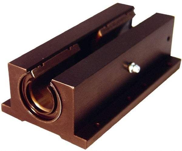 L.M76 - 0.7508" Inside Diam, Open Twin Pillow Block Linear Bearing - 2-3/4" Overall Width - Americas Industrial Supply