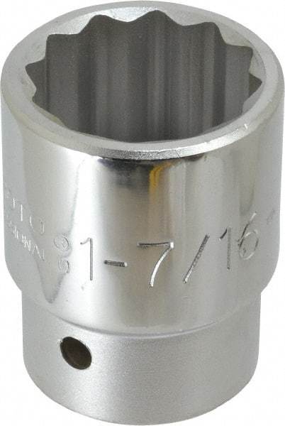 Proto - 1-7/16", 1" Drive, Standard Hand Socket - 12 Points, 2-3/4" OAL - Americas Industrial Supply