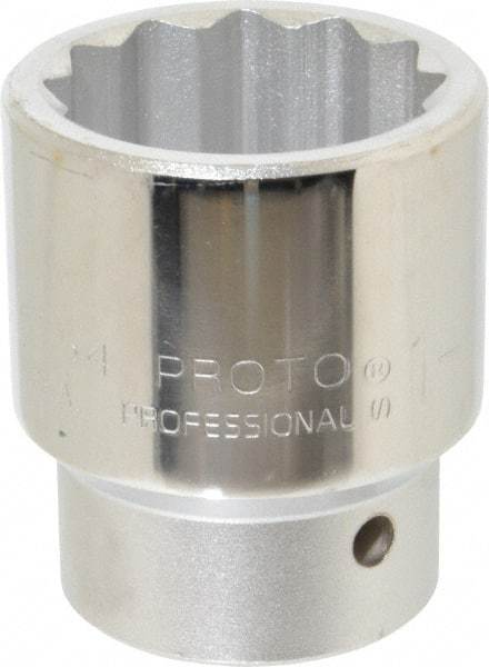 Proto - 1-11/16", 1" Drive, Standard Hand Socket - 12 Points, 3-1/4" OAL - Americas Industrial Supply