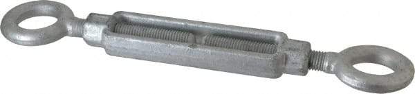 Made in USA - 5,200 Lb Load Limit, 3/4" Thread Diam, 6" Take Up, Steel Eye & Eye Turnbuckle - 17-3/4" Closed Length - Americas Industrial Supply