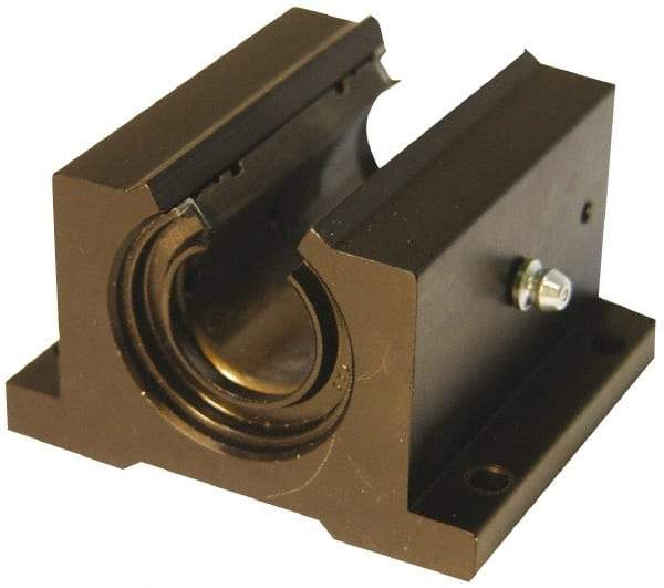 L.M76 - 0.6255" Inside Diam, Open Single Pillow Block Linear Bearing - 2-1/2" Overall Width - Americas Industrial Supply