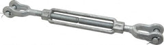 Made in USA - 3,500 Lb Load Limit, 5/8" Thread Diam, 6" Take Up, Steel Jaw & Jaw Turnbuckle - 16" Closed Length - Americas Industrial Supply