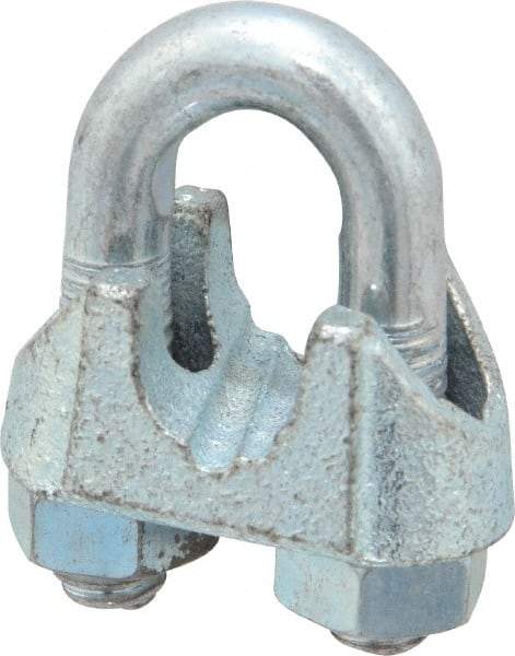 Value Collection - 5/16" Wire Rope U-Bolt Clip - Malleable Iron, Galvanized - Americas Industrial Supply