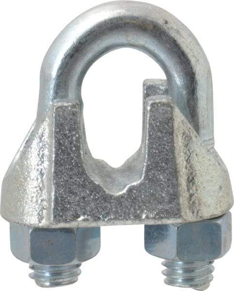 Value Collection - 3/8" Wire Rope U-Bolt Clip - Malleable Iron, Galvanized - Americas Industrial Supply