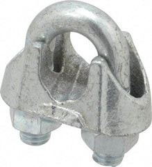 Value Collection - 7/16" Wire Rope U-Bolt Clip - Malleable Iron, Galvanized - Americas Industrial Supply