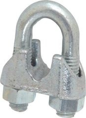 Value Collection - 1/2" Wire Rope U-Bolt Clip - Malleable Iron, Galvanized - Americas Industrial Supply