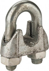 Value Collection - 9/16" Wire Rope U-Bolt Clip - Malleable Iron, Galvanized - Americas Industrial Supply