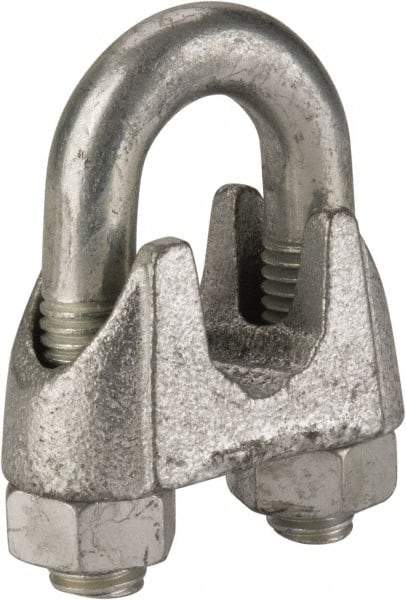 Value Collection - 3/4" Wire Rope U-Bolt Clip - Malleable Iron, Galvanized - Americas Industrial Supply