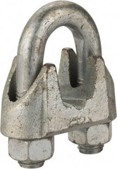 Value Collection - 7/8" Wire Rope U-Bolt Clip - Malleable Iron, Galvanized - Americas Industrial Supply