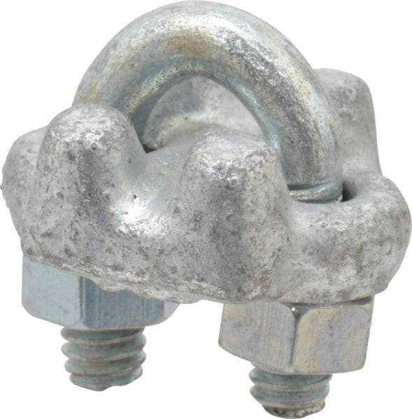 Value Collection - 1/8" Wire Rope U-Bolt Clip - Forged Steel, Galvanized - Americas Industrial Supply