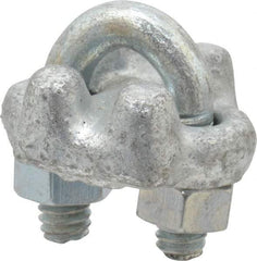 Value Collection - 1/8" Wire Rope U-Bolt Clip - Forged Steel, Galvanized - Americas Industrial Supply