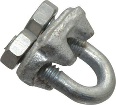 Value Collection - 3/16" Wire Rope U-Bolt Clip - Forged Steel, Galvanized - Americas Industrial Supply