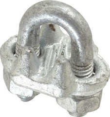 Value Collection - 5/16" Wire Rope U-Bolt Clip - Forged Steel, Galvanized - Americas Industrial Supply