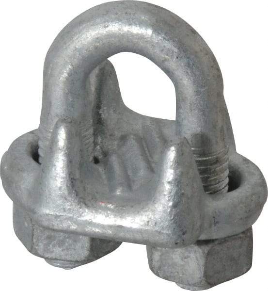 Value Collection - 1/2" Wire Rope U-Bolt Clip - Forged Steel, Galvanized - Americas Industrial Supply