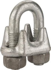 Value Collection - 3/4" Wire Rope U-Bolt Clip - Forged Steel, Galvanized - Americas Industrial Supply