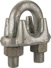 Value Collection - 1" Wire Rope U-Bolt Clip - Forged Steel, Galvanized - Americas Industrial Supply