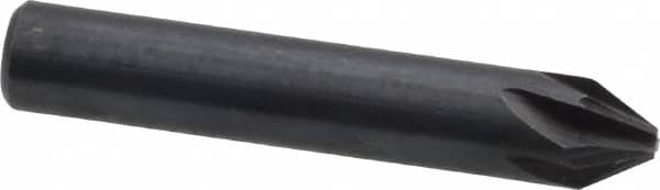 Keo - 1/4" Head Diam, 1/4" Shank Diam, 6 Flute 60° High Speed Steel Countersink - Bright Finish, 1-1/2" OAL, Single End, Straight Shank, Right Hand Cut - Americas Industrial Supply